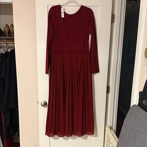 J. Crew Long Sleeve Burgundy Dress